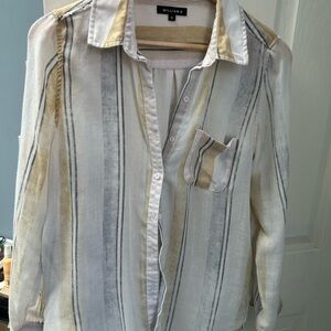 William B Lightweight Striped Button-Up Shirt